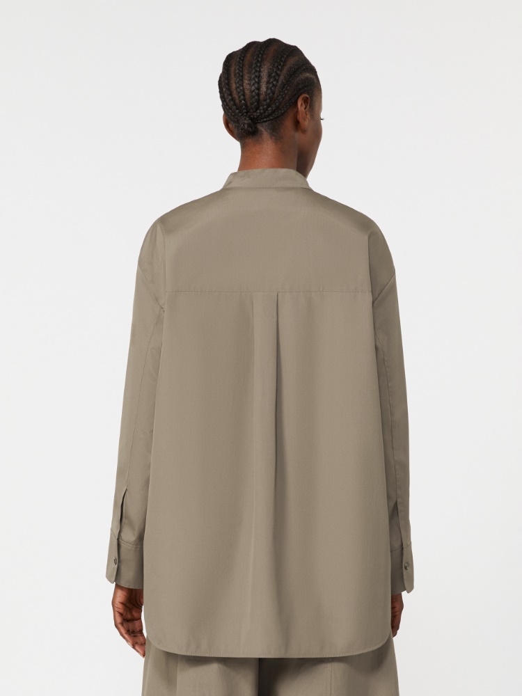 [アリ] ピュア コットン ポプリン シャツ - HAZELNUT BROWN - 3