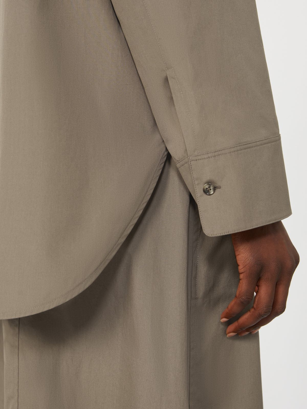 [アリ] ピュア コットン ポプリン シャツ - HAZELNUT BROWN - 5