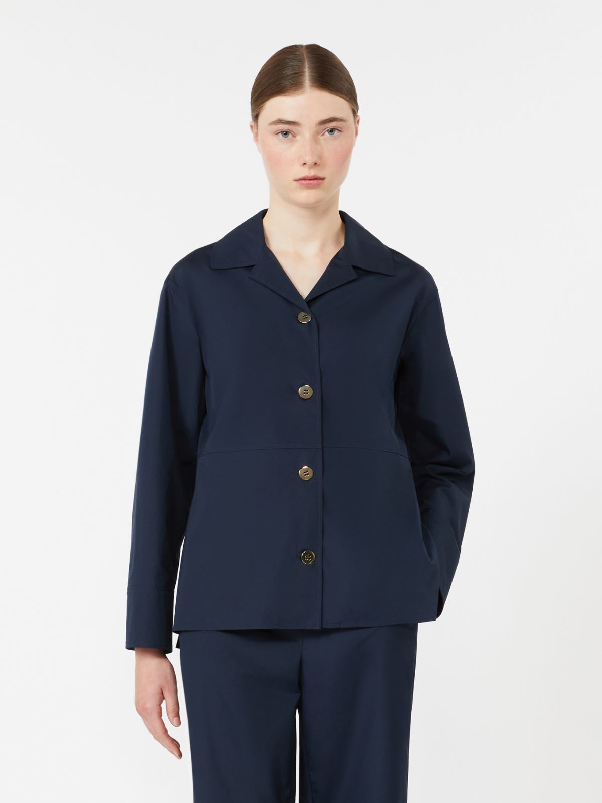 Hemdbluse aus Popeline - NACHTBLAU - Max Mara - 8