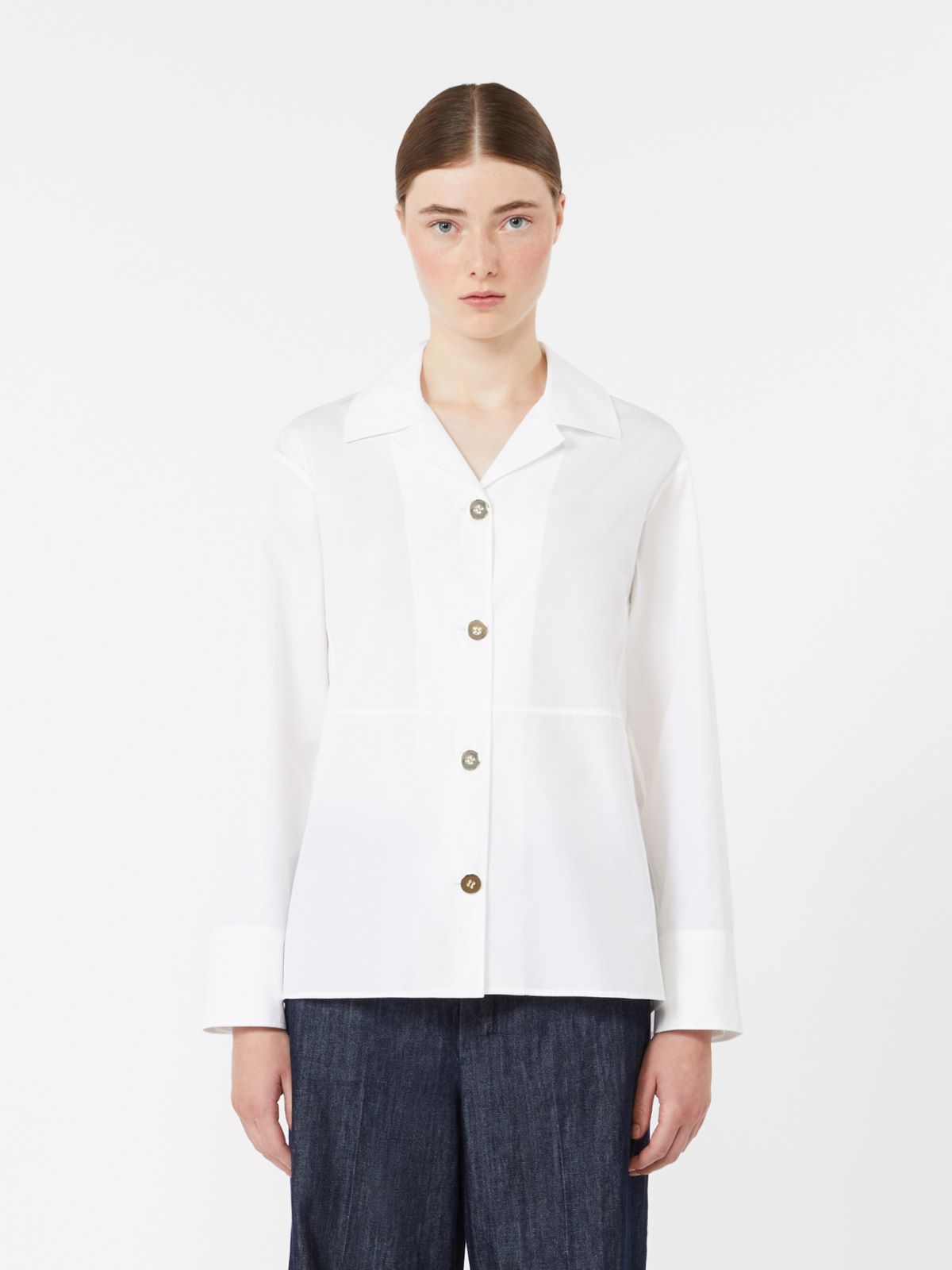 Hemdbluse aus Popeline - WEISS - Max Mara - 8