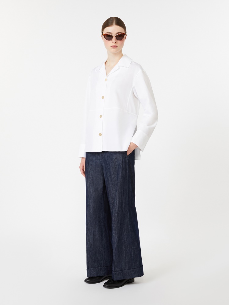 Hemdbluse aus Popeline - WEISS - Max Mara