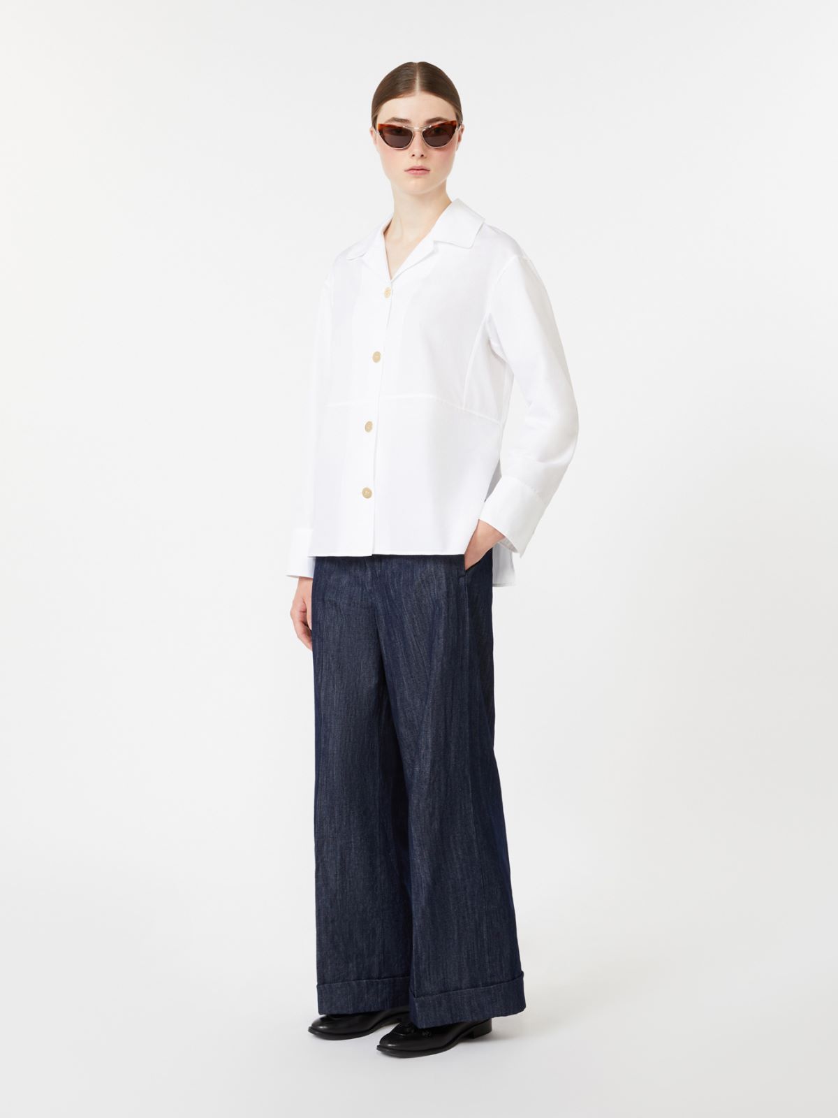 Hemdbluse aus Popeline - WEISS - Max Mara - 8