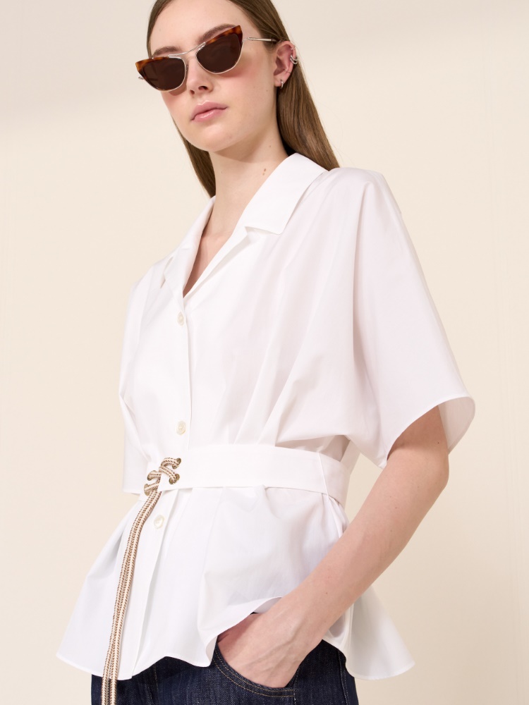 Cotton poplin shirt + WHITE - Max Mara
