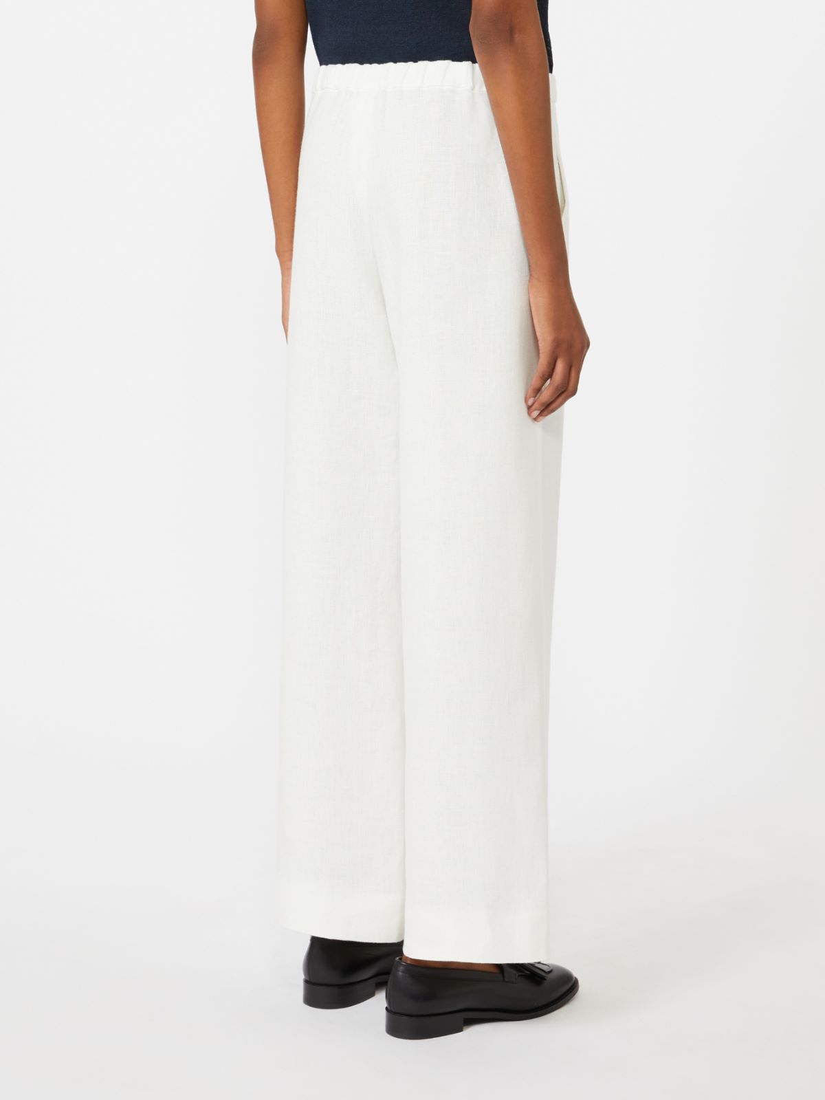 Linen basketweave trousers - WHITE - Max Mara - 8
