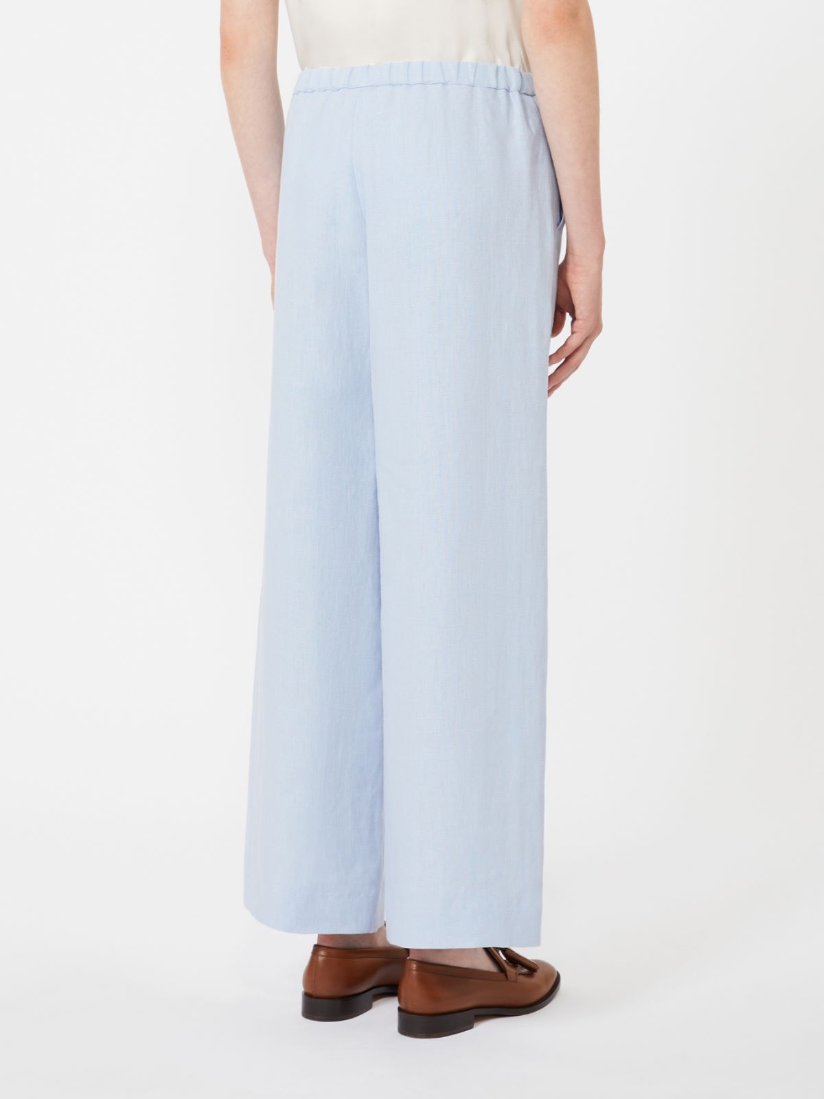 Linen basketweave trousers - LIGHT BLUE - Max Mara - 8