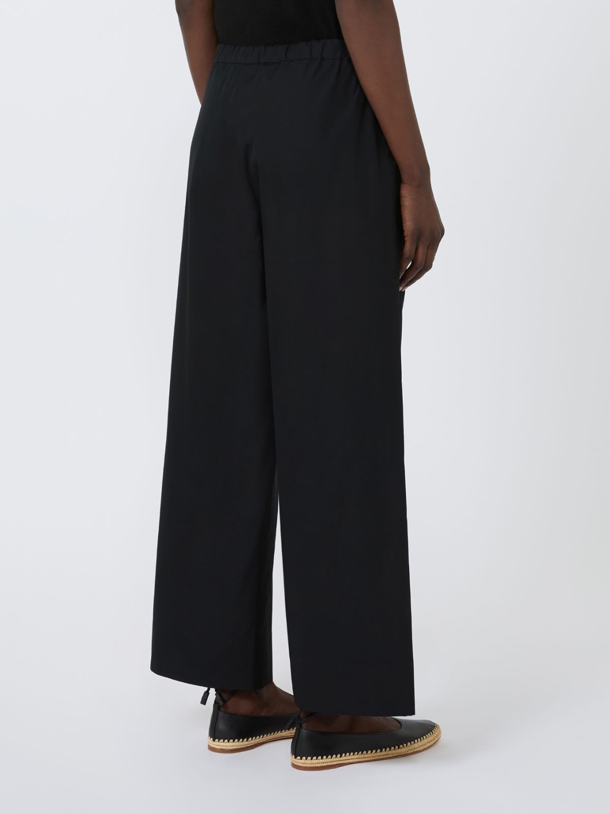 Cotton drawstring trousers - BLACK - Max Mara - 3