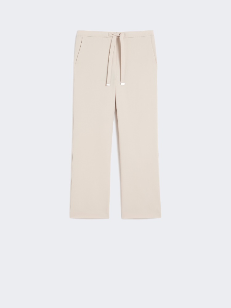 Wool gabardine trousers - NATURAL