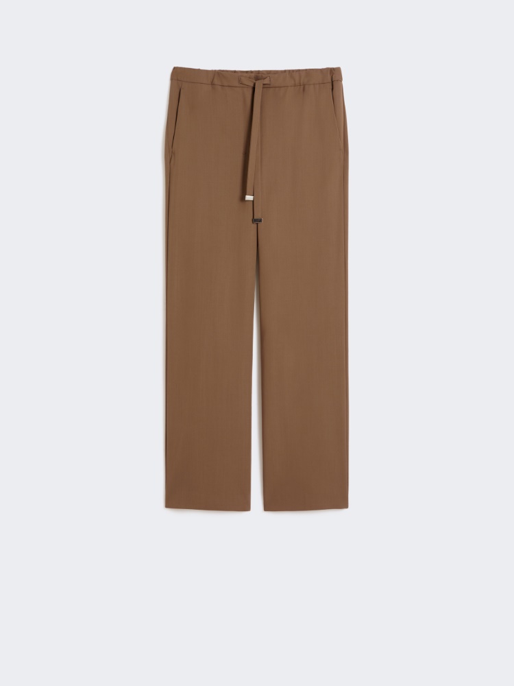 Wool gabardine trousers - CARAMEL - Max Mara