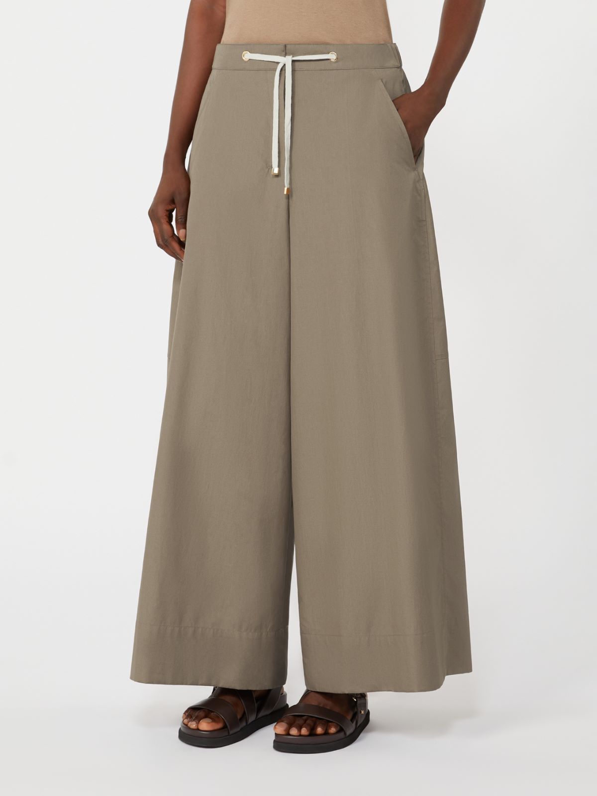 [グーフォ] ピュア コットン ポプリン パンツ - HAZELNUT BROWN - 2