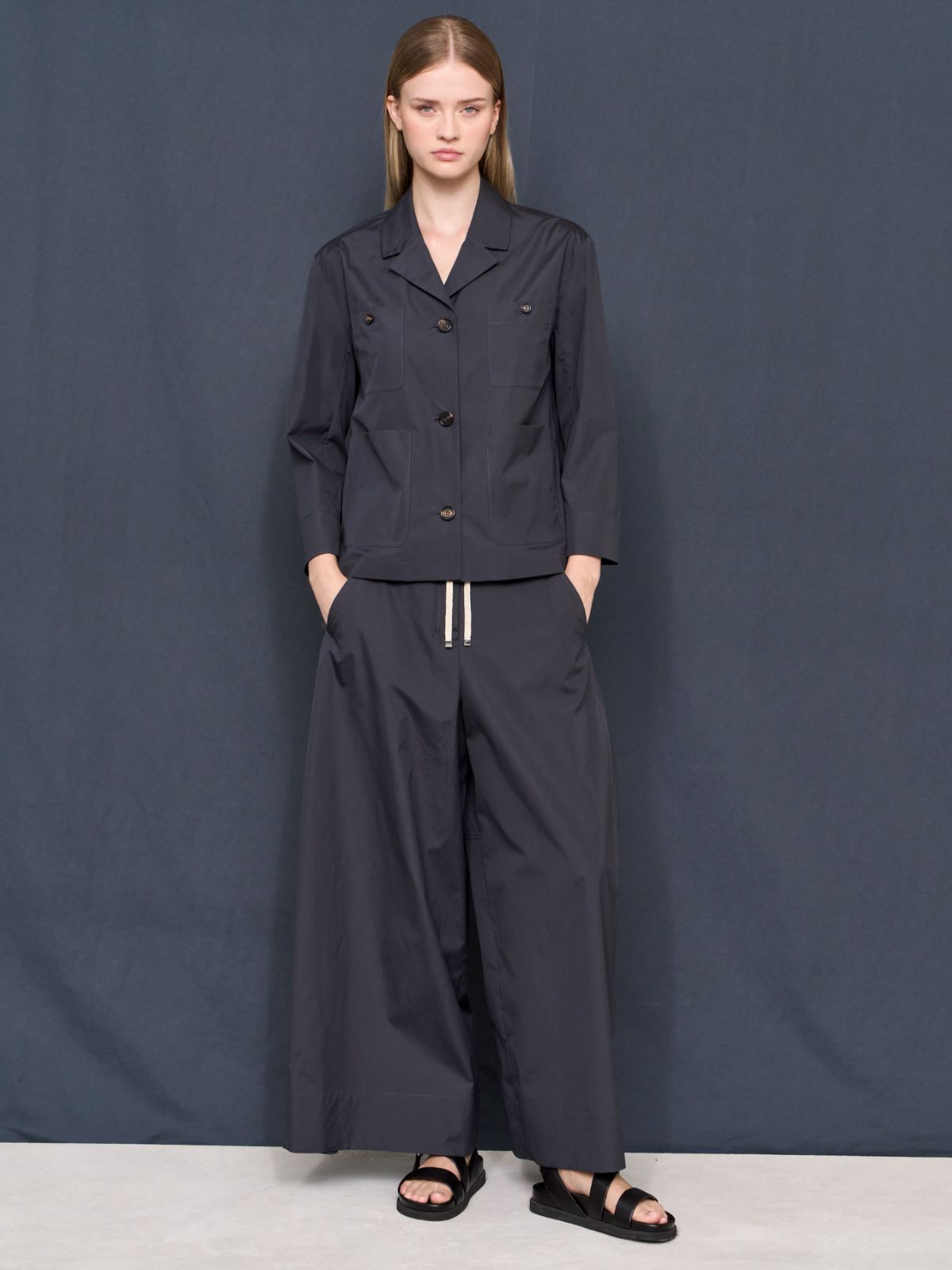 Poplin drawstring trousers + ULTRAMARINE - Max Mara
