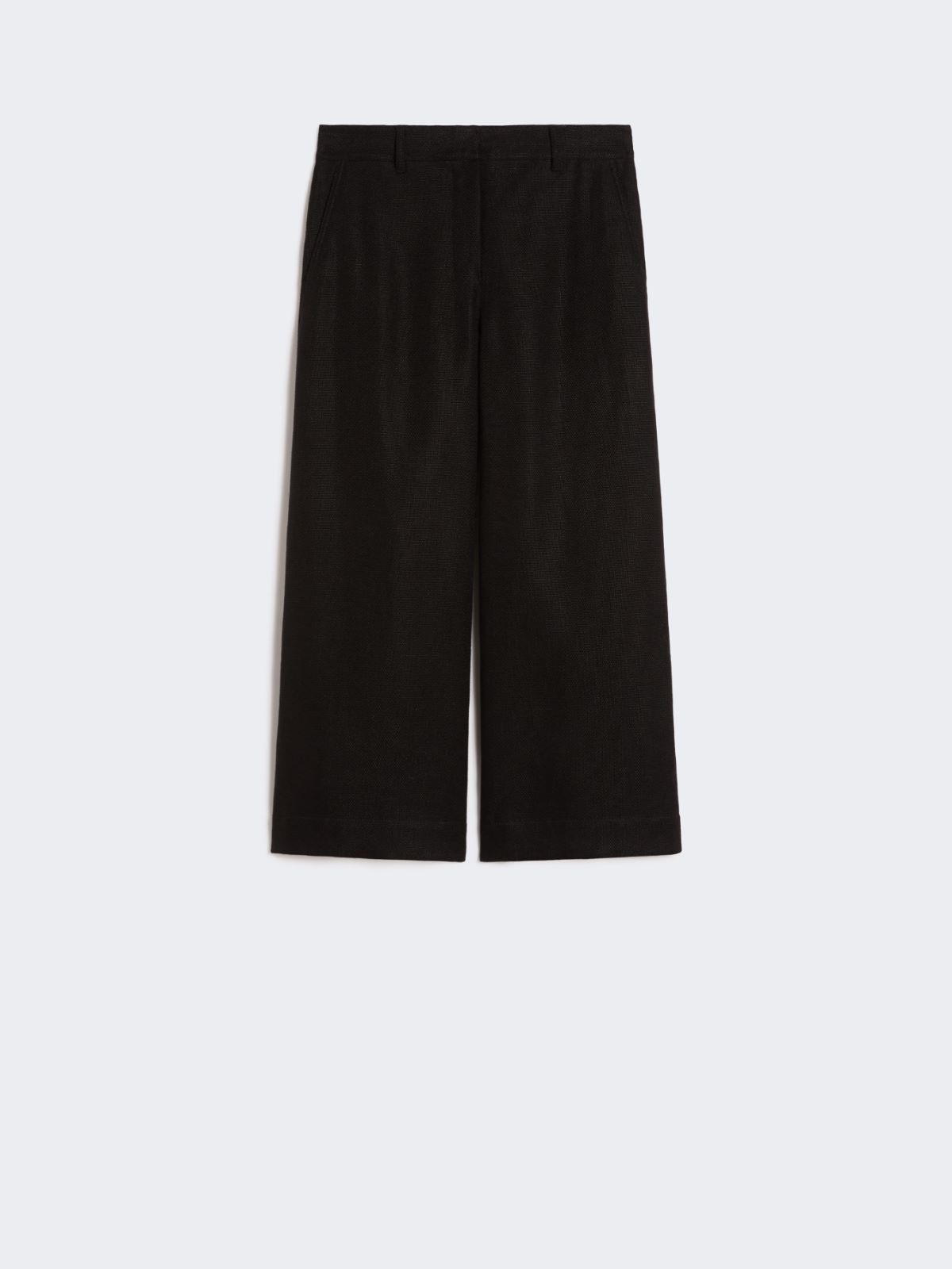 Stretch cotton and linen trousers - BLACK - Max Mara - 4