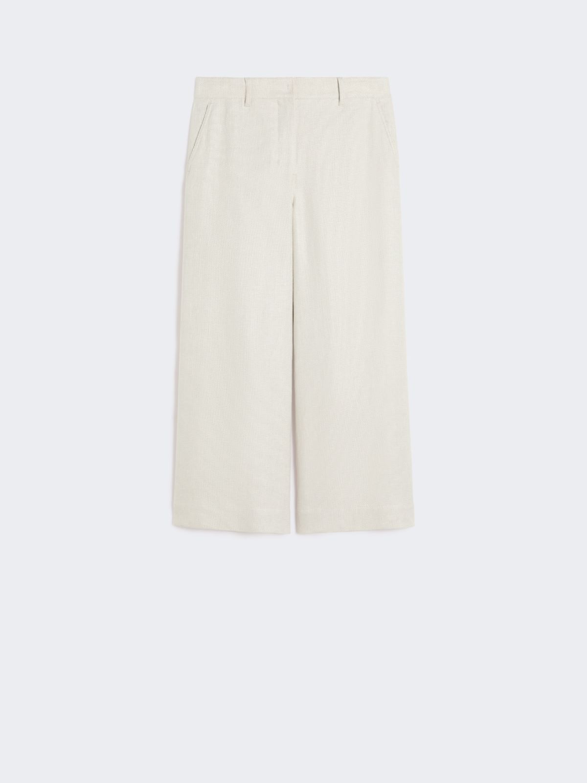 Hose aus Baumwolle und Stretch-Leinen - CREME - Max Mara - 8