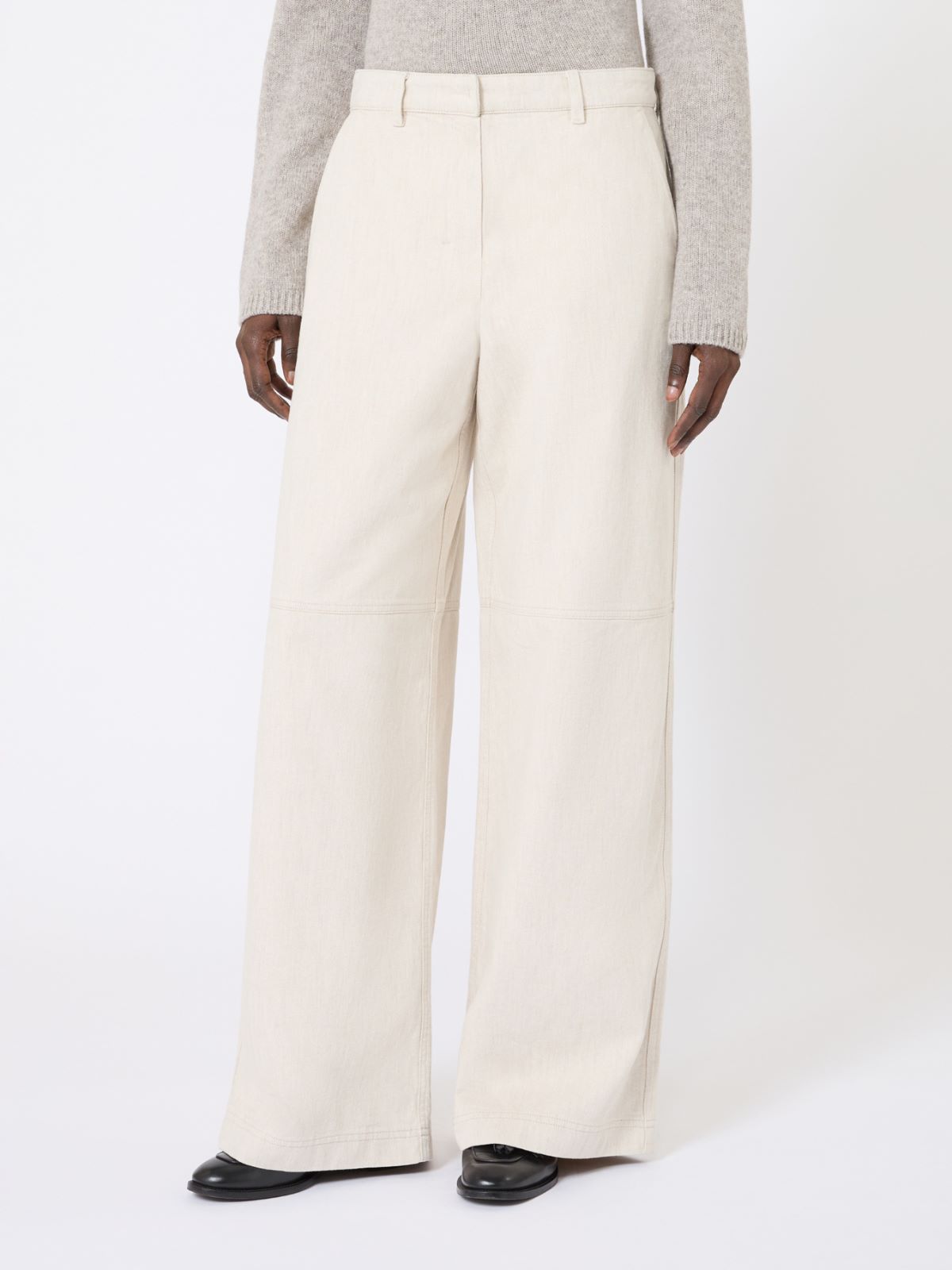 Washed cotton trousers - NATURAL - Max Mara - 5