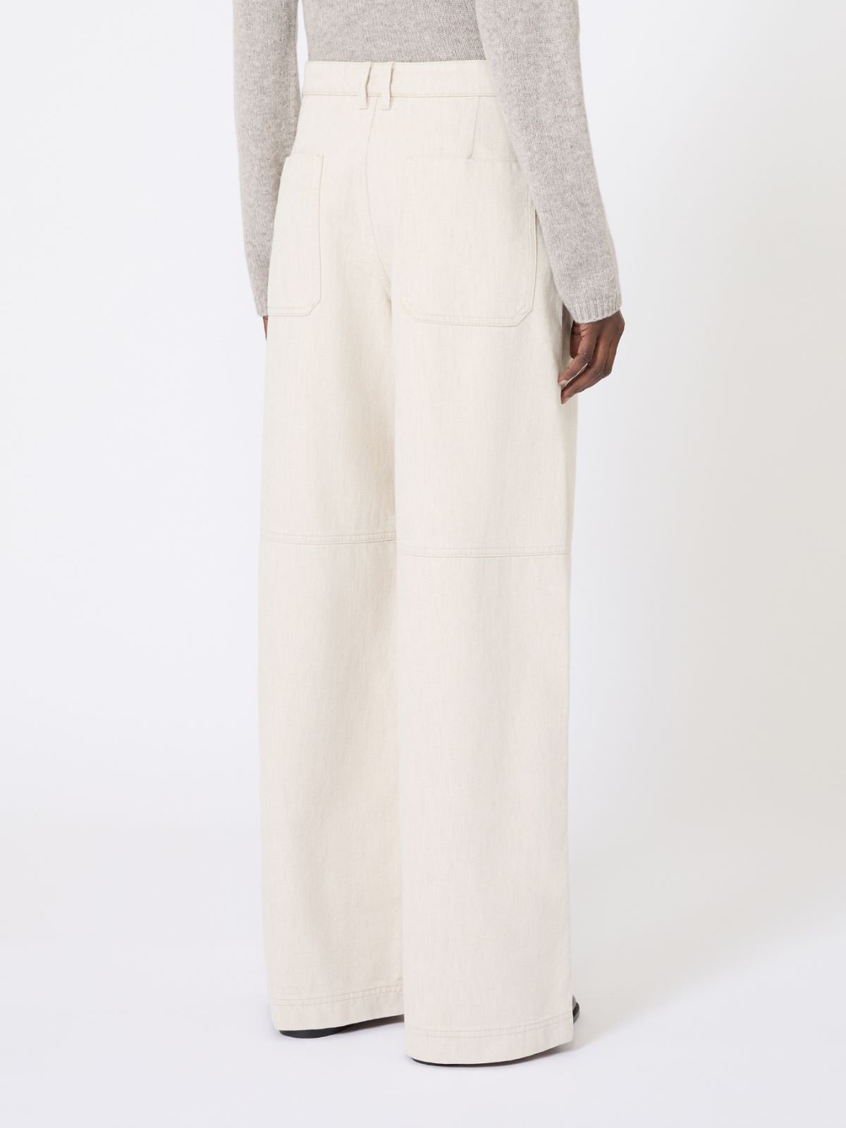 Washed cotton trousers - NATURAL - Max Mara - 5