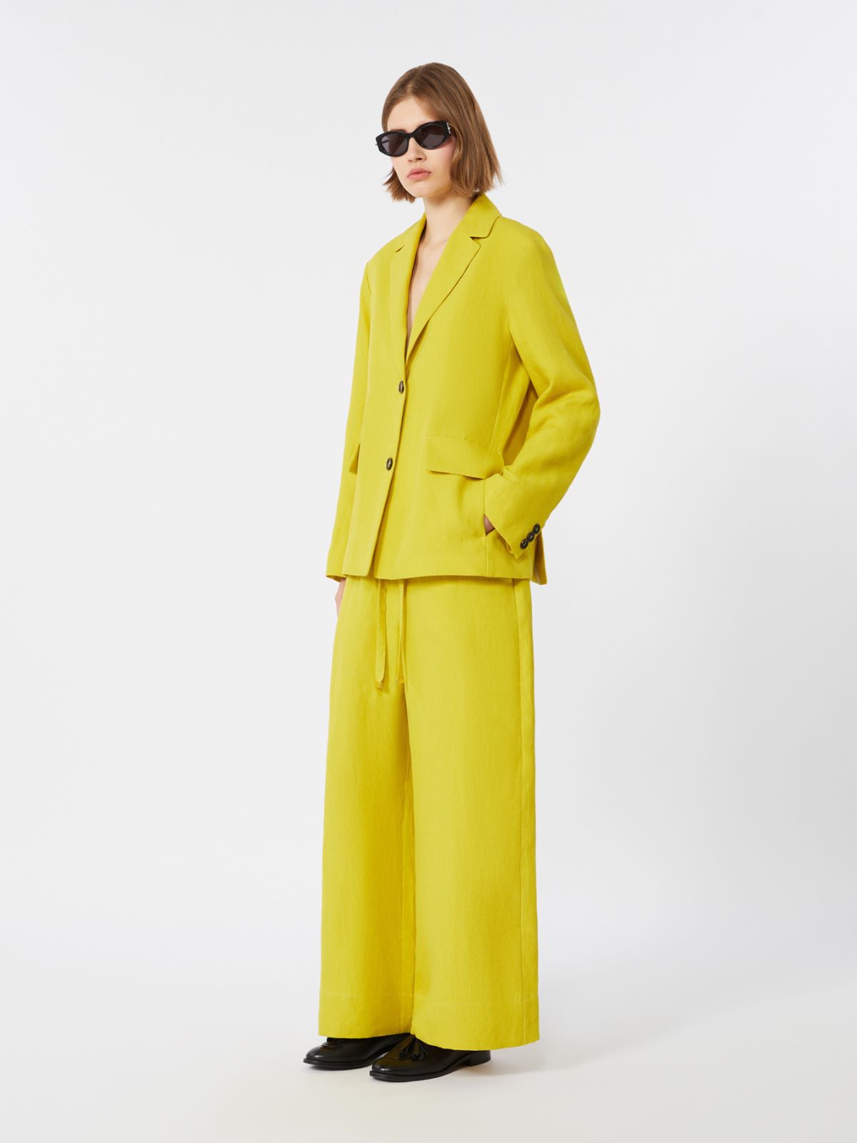 Hose aus Leinen mit Tunnelzugbund - ZITRONE - Max Mara