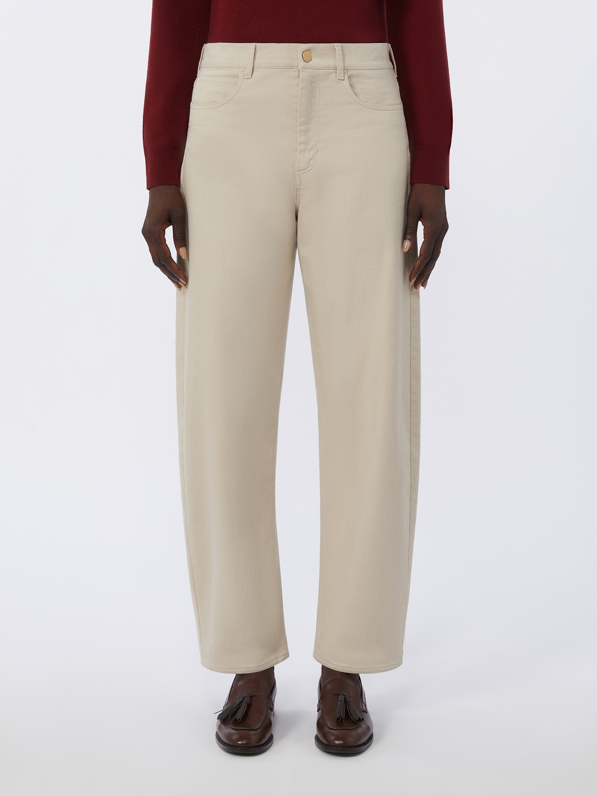 Stretch bull denim trousers - NATURAL - Max Mara - 2