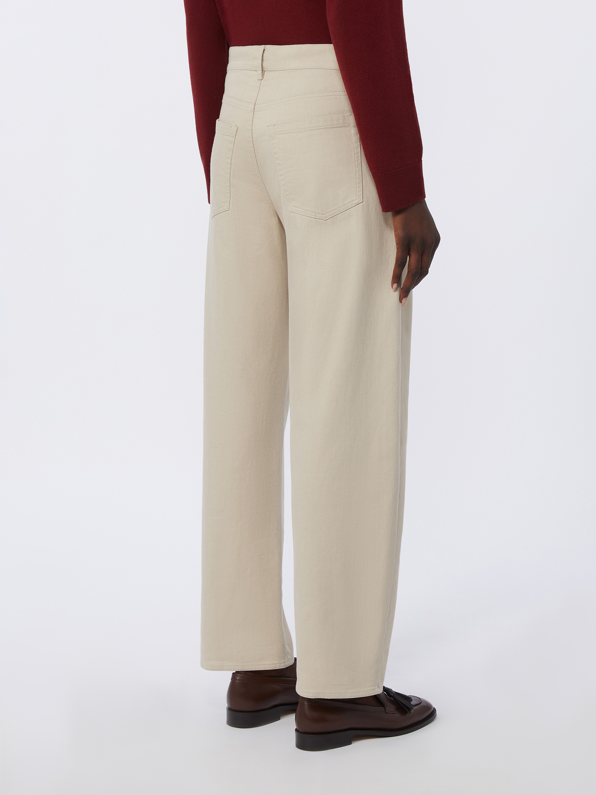 Stretch bull denim trousers - NATURAL - Max Mara - 3