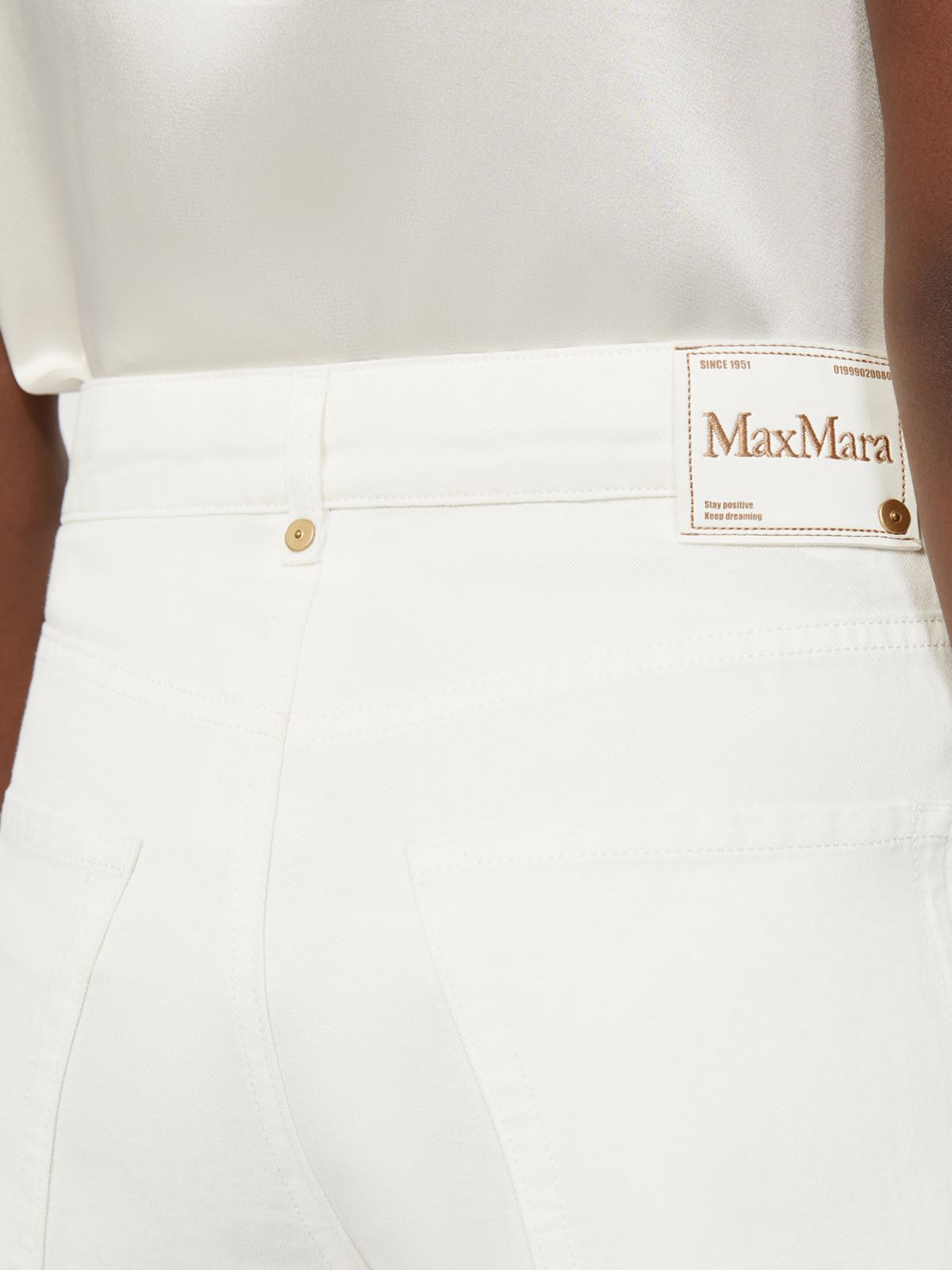 Five-Pocket-Hose aus Baumwolle und Leinen - WEISS - Max Mara - 9