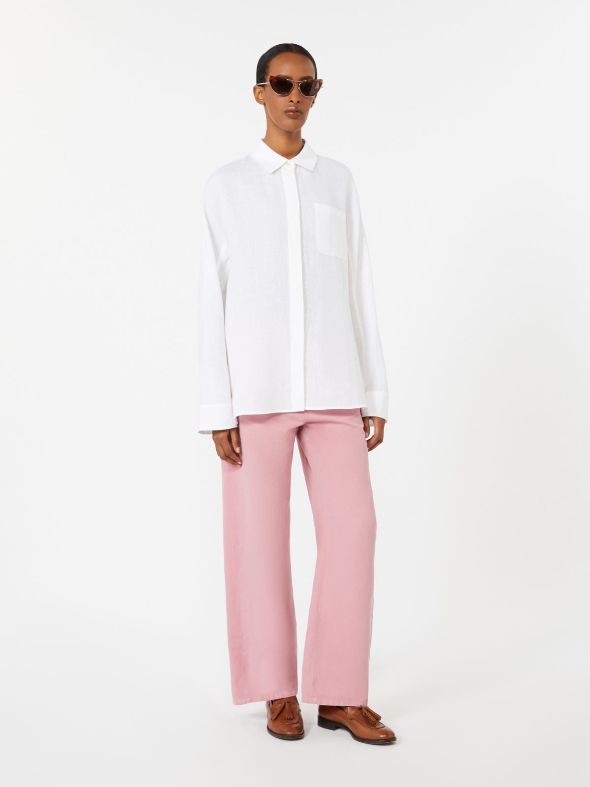 Five-Pocket-Hose aus Baumwolle und Leinen - PFINGSTROSE - Max Mara - 9