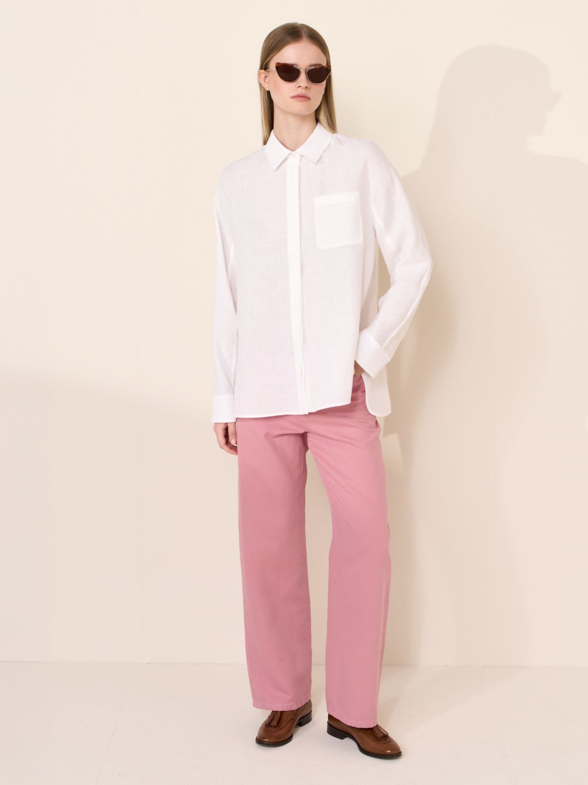 Five-Pocket-Hose aus Baumwolle und Leinen - PFINGSTROSE - Max Mara - 9