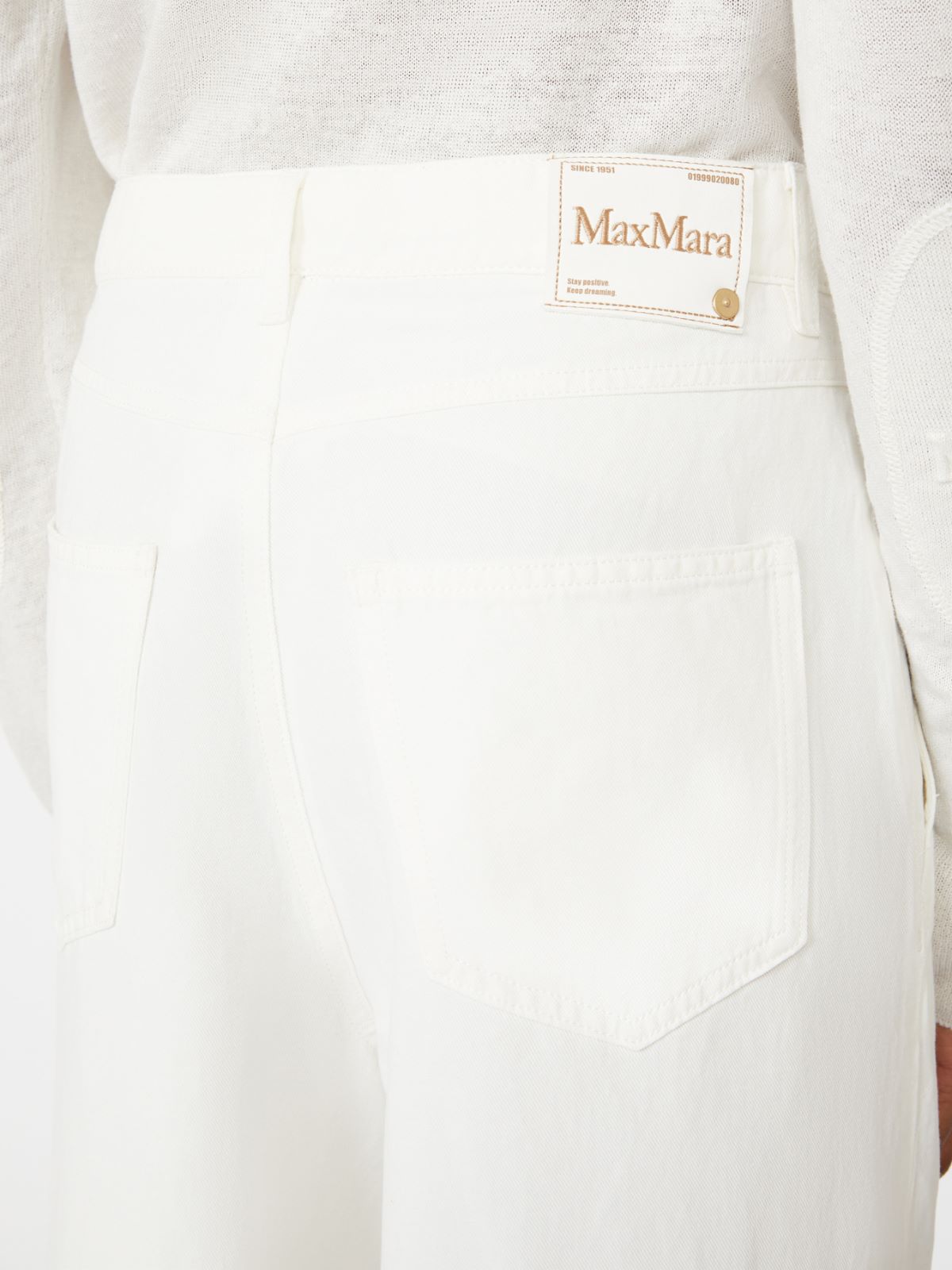 Wide-fit cotton and linen trousers - WHITE - Max Mara - 9