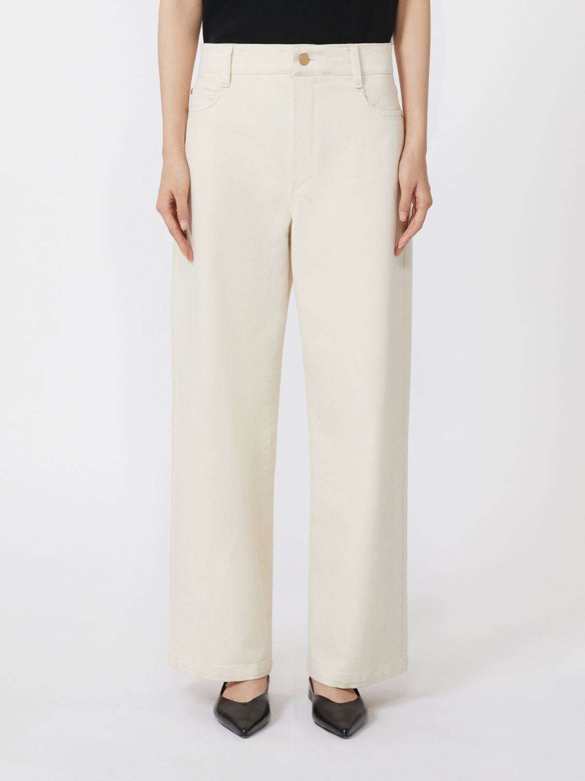 [ザリーナ] ストレッチ コットン デニム パンツ - SAND - 2