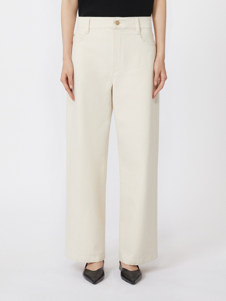[ザリーナ] ストレッチ コットン デニム パンツ - SAND - 2