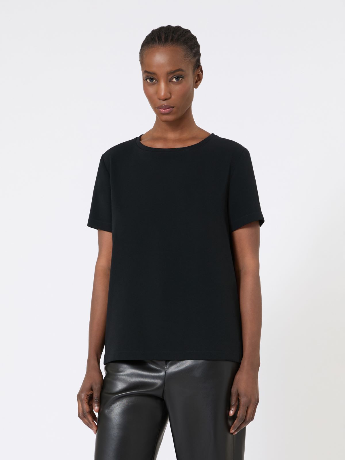 Satin T-shirt - BLACK - Max Mara - 4