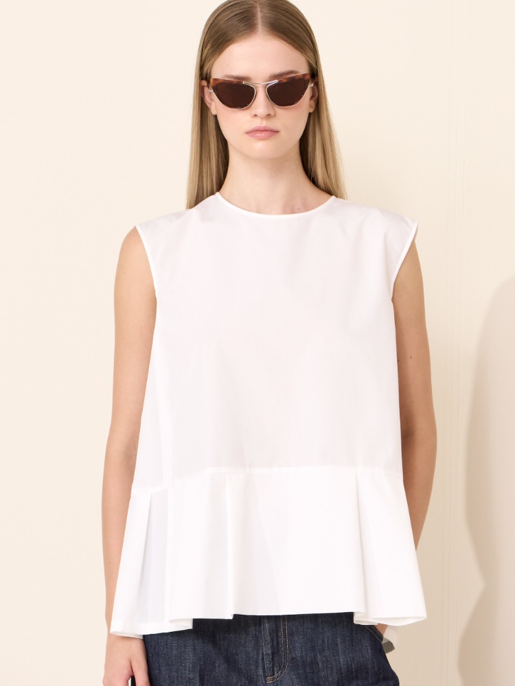 Cotton poplin top + WHITE - Max Mara