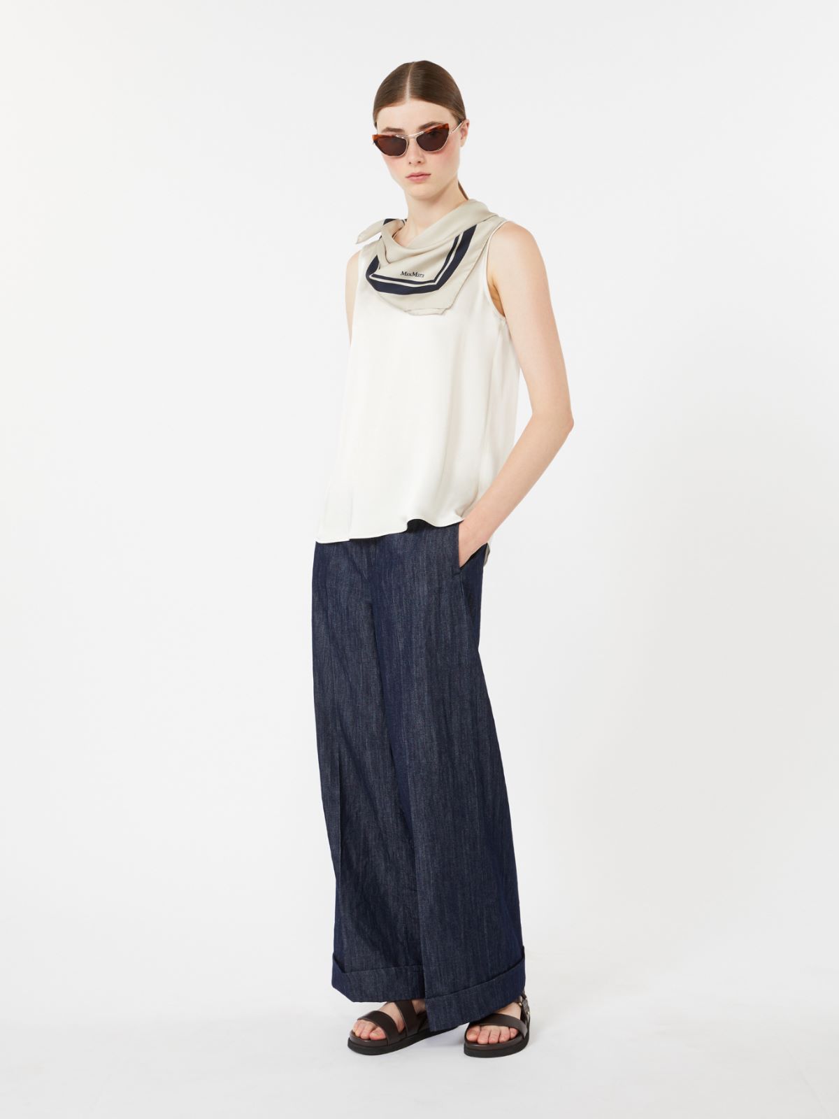 Satin top - IVORY - Max Mara
