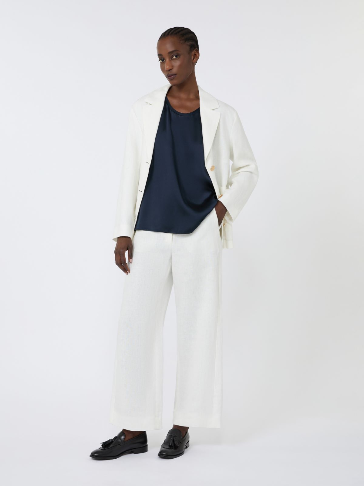 Satin top - MIDNIGHTBLUE - Max Mara