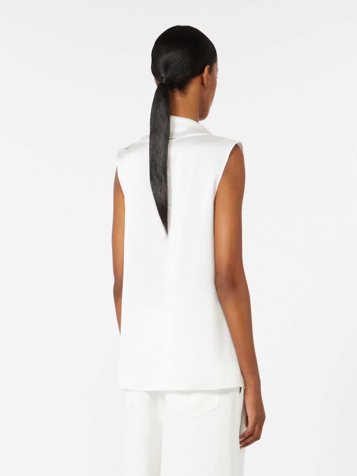 Silk satin top - WHITE - Max Mara - 3