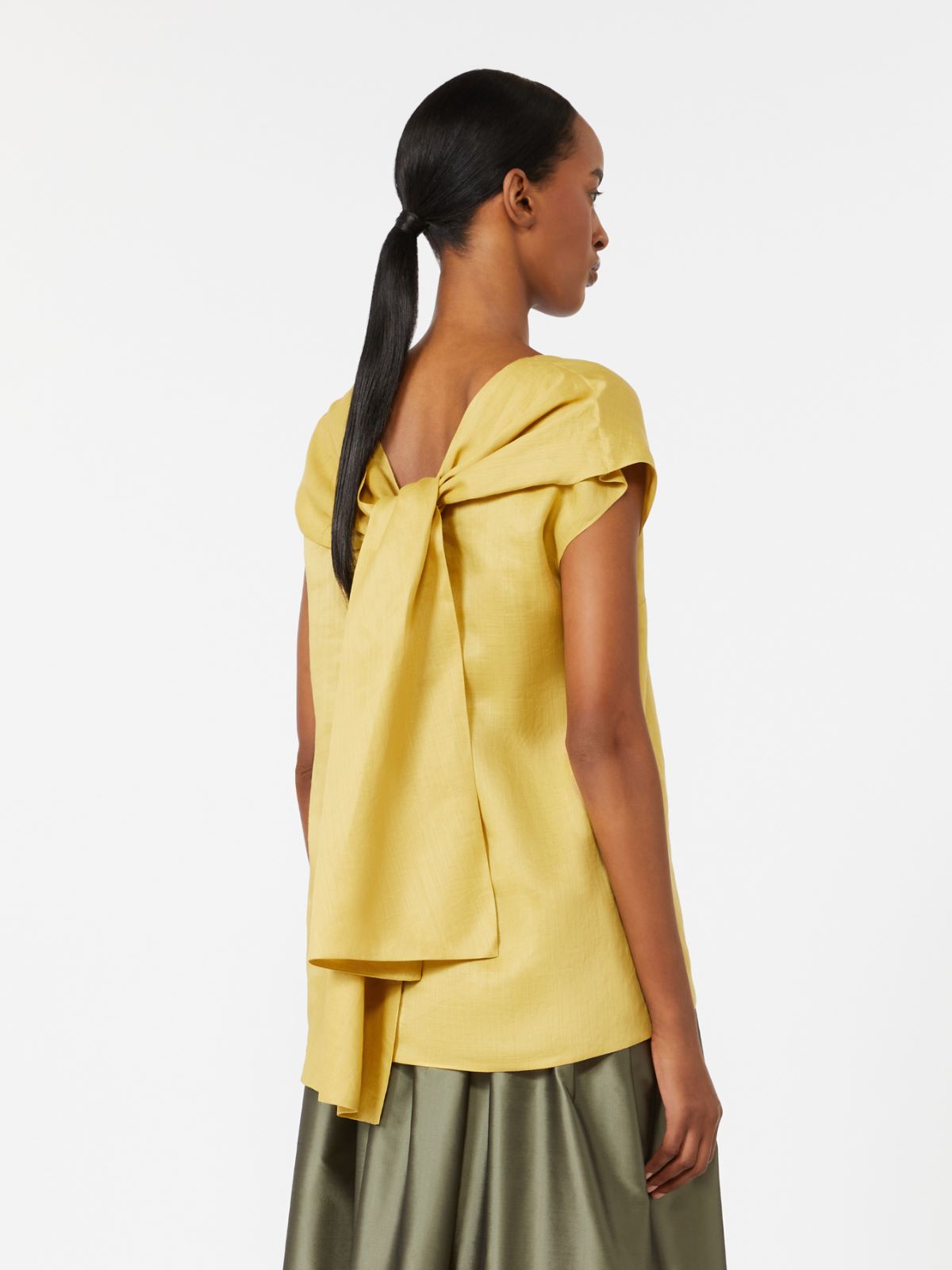 Ramie canvas blouse - BRIGHT YELLOW - Max Mara - 3