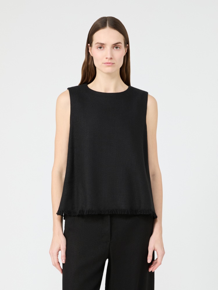 아니카 린넨 탑 - BLACK - 2