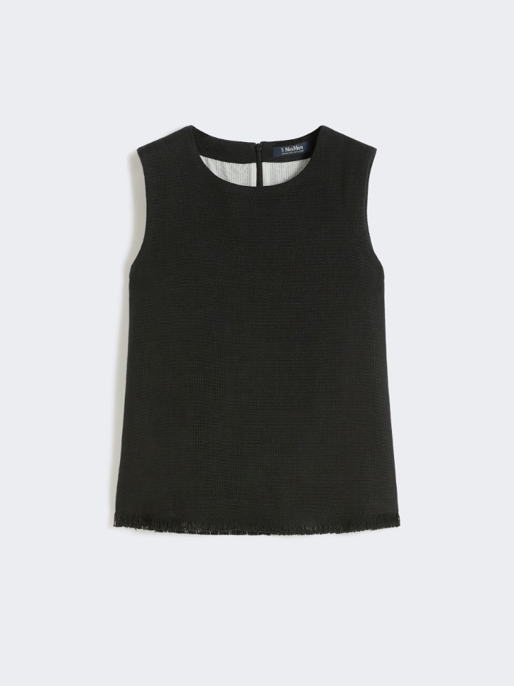 아니카 린넨 탑 - BLACK - 4