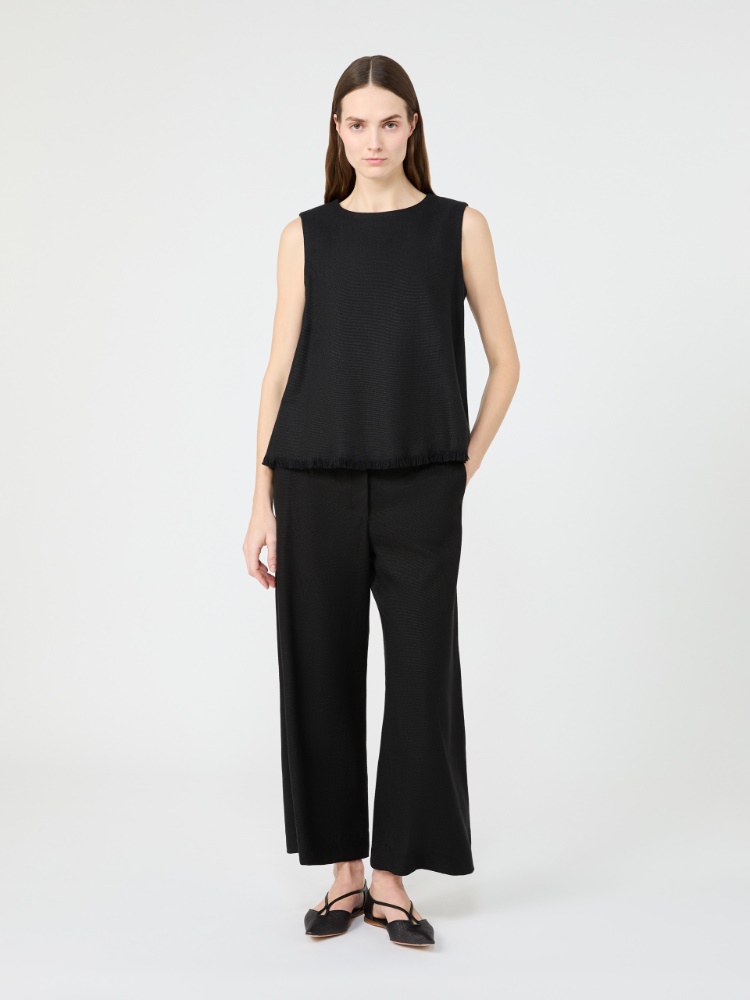 아니카 린넨 탑 - BLACK