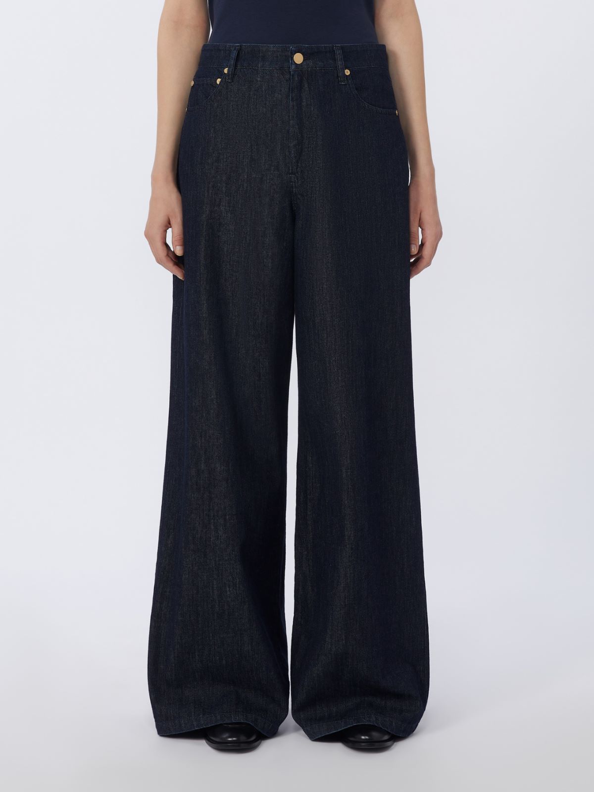 Jeans dritti in denim di cotone