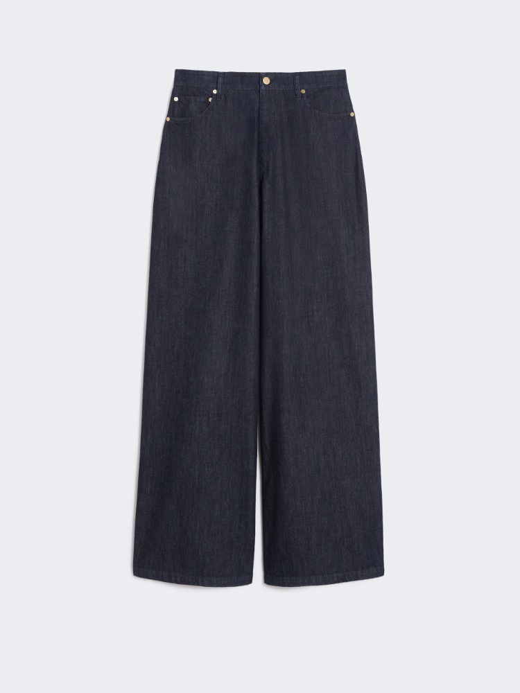 Straight-fit cotton denim jeans - ULTRAMARINE - Max Mara