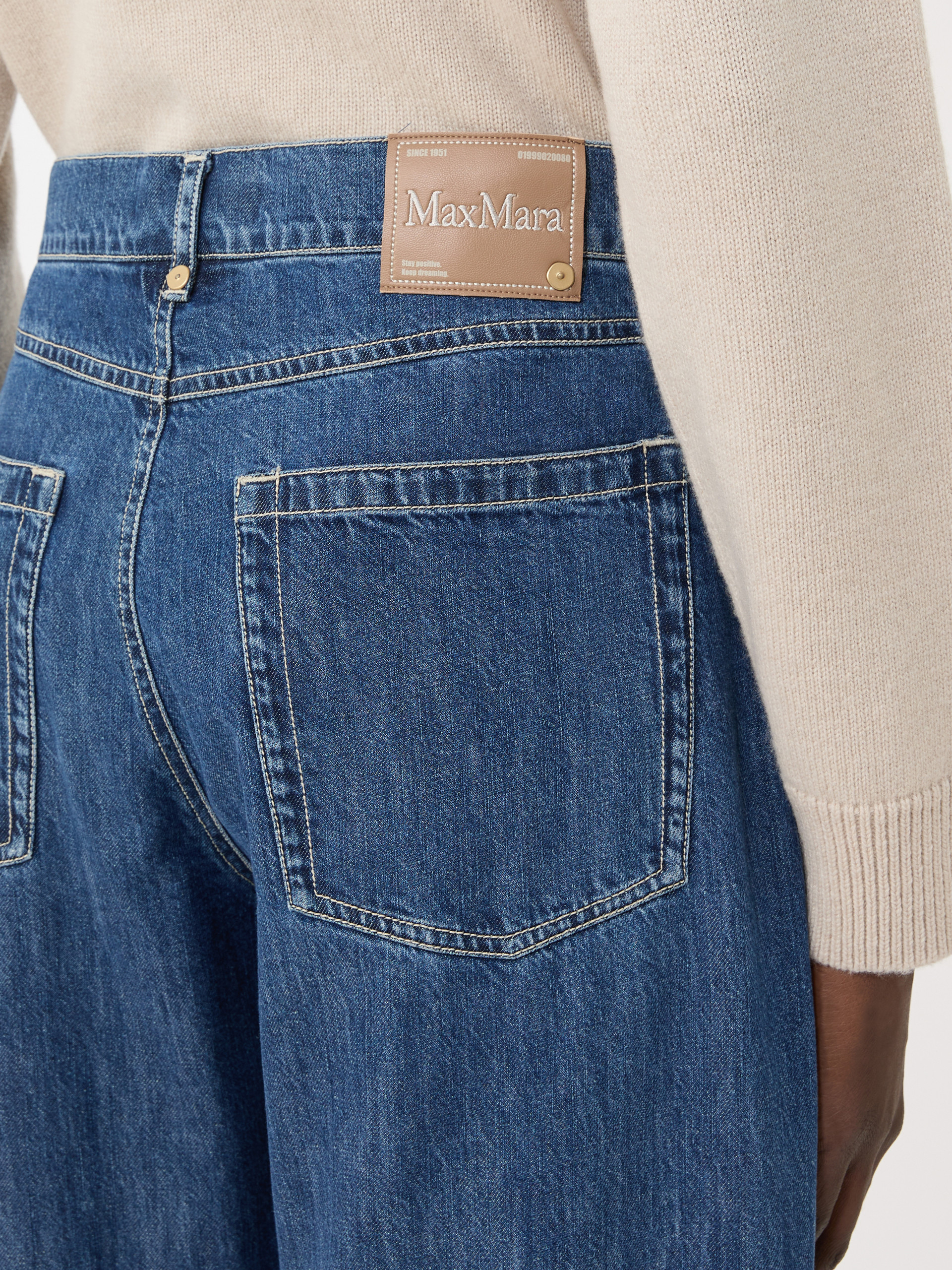 Cotton denim candle-leg jeans - MIDNIGHTBLUE - Max Mara - 4