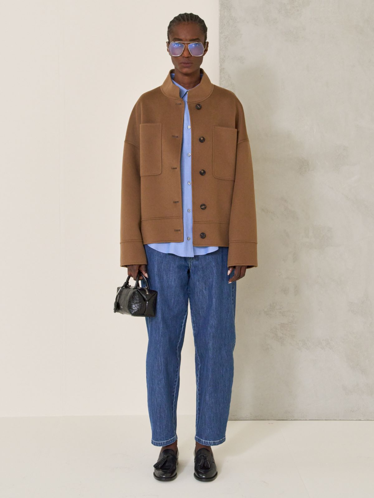 Cotton denim candle-leg jeans + MIDNIGHTBLUE - Max Mara