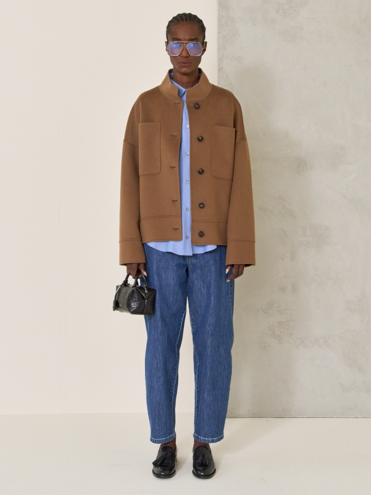 Cotton denim candle-leg jeans + MIDNIGHTBLUE - Max Mara