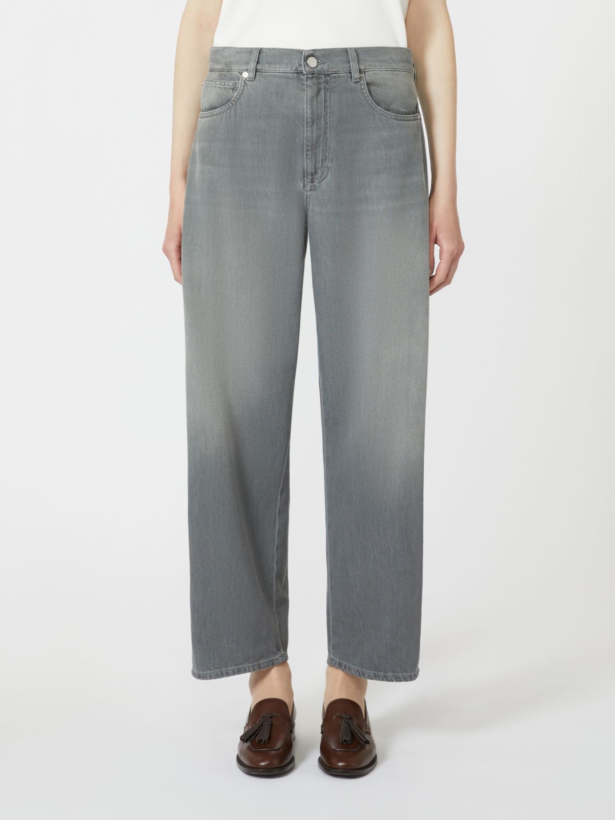 Jeans barrel leg in denim - BLACK - Max Mara - 5
