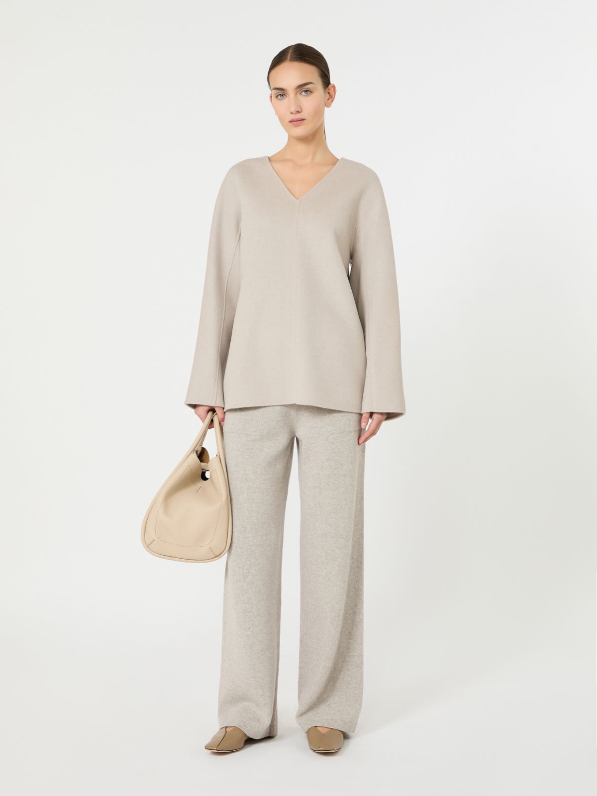 Wool broadcloth blouse - BEIGE - Max Mara - 10