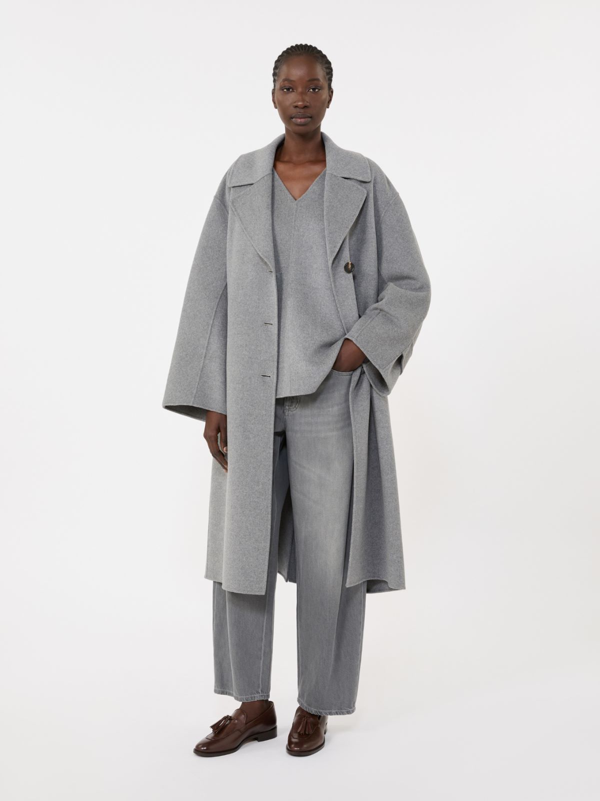 Blusa in drap di lana - GRIGIO MEDIO - Max Mara