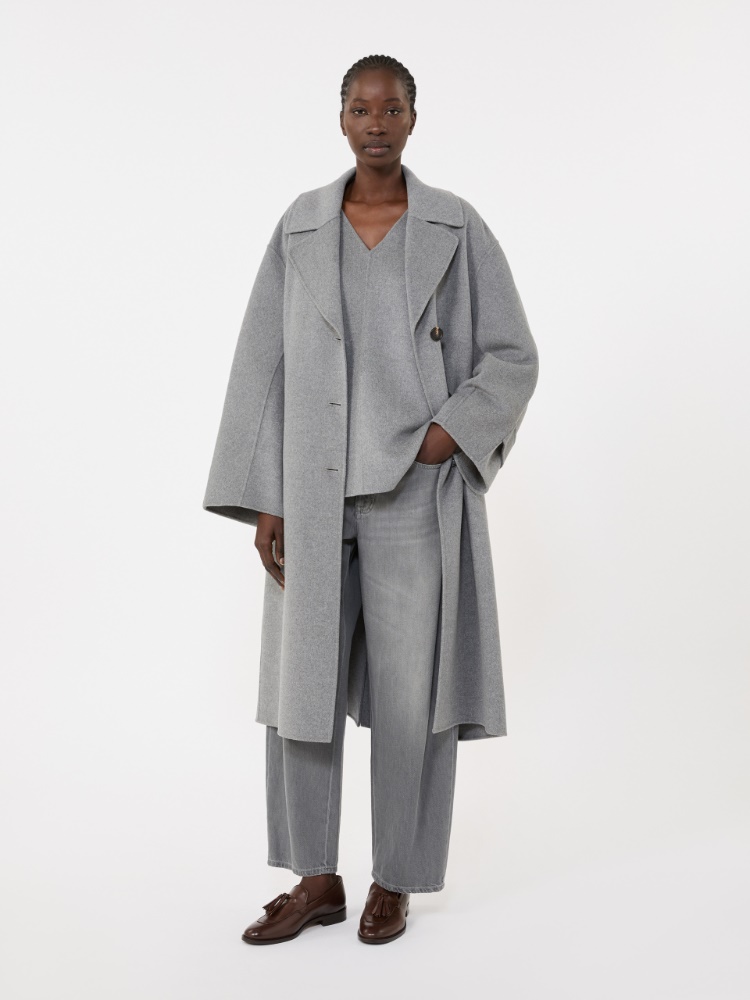 Wool broadcloth blouse - MEDIUM GREY - Max Mara