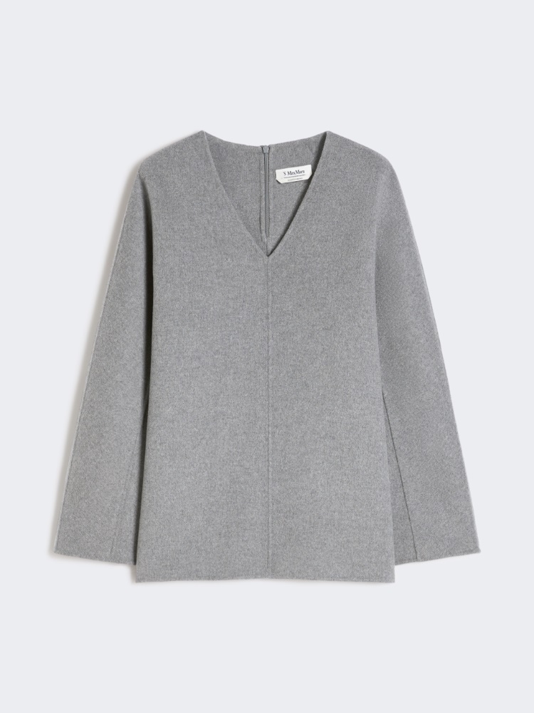 Wool broadcloth blouse - MEDIUM GREY - Max Mara