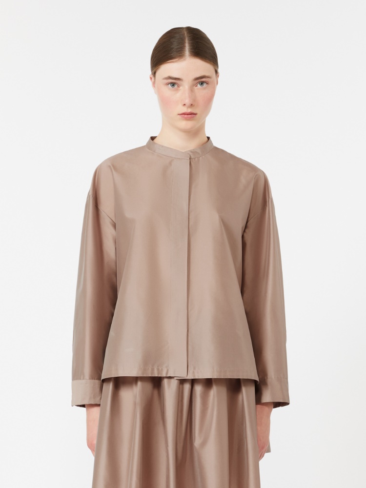 Chemise en organza de soie ménagée - POUDRE - 2