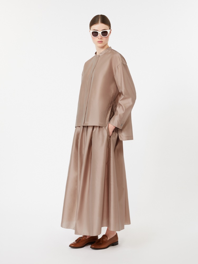 Chemise en organza de soie ménagée - POUDRE - 1