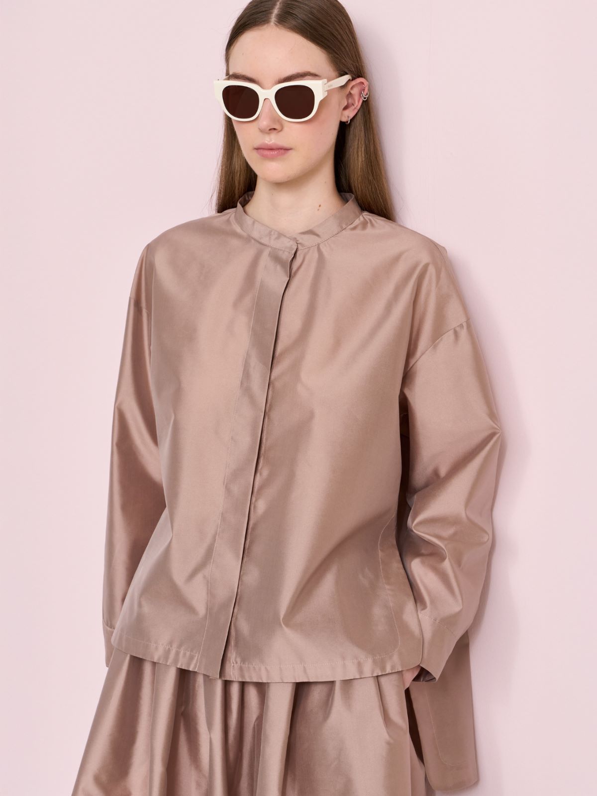 Silk-blend organza shirt - POWDER