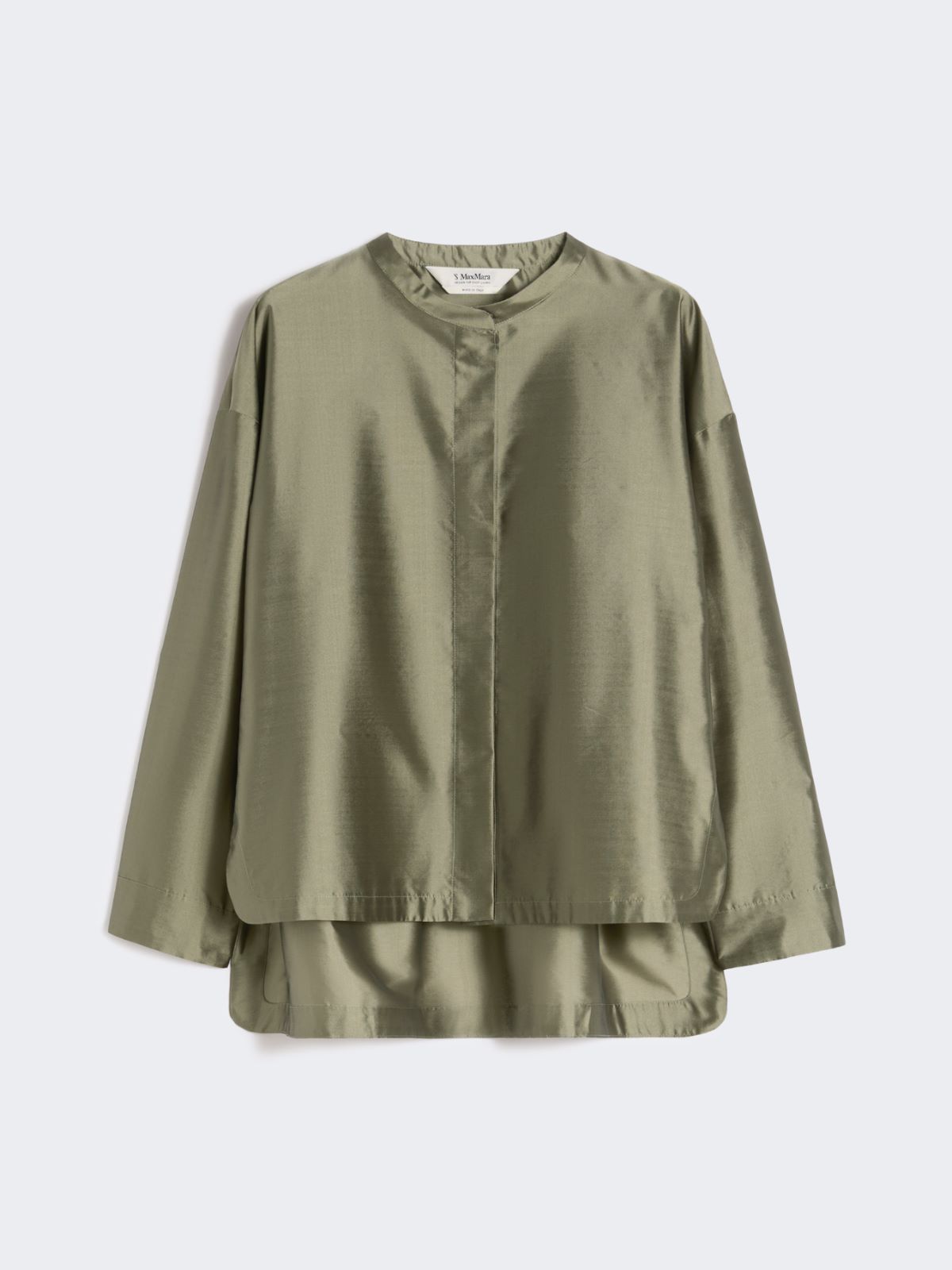 Chemise en organza de soie ménagée - VERT SAUGE - 4